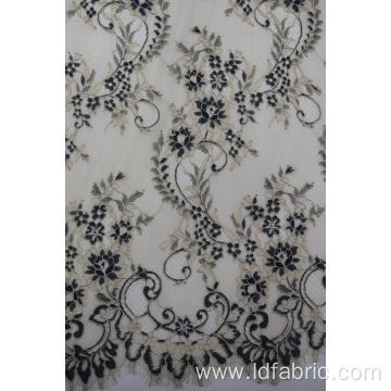 Nylon Polyester Cation Yarn-dyed Panel Lace Fabric